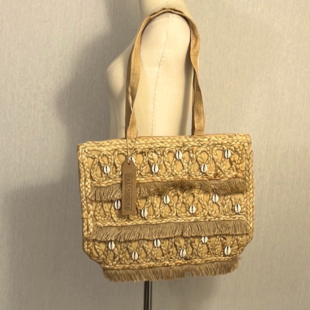 NWT Salt + Umber Isla Jute Seashell Tote